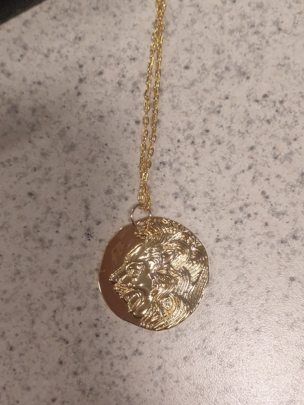 Gold Lion Medallion Pendant Necklace - Women Jewelry